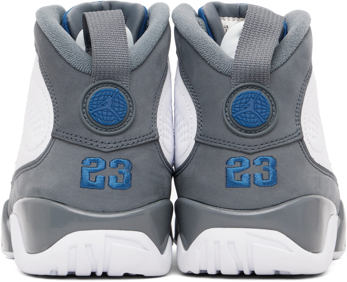 Nike Jordan Gray & White Air Jordan 9 Retro Sneakers