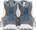 Nike Jordan Gray & White Air Jordan 9 Retro Sneakers