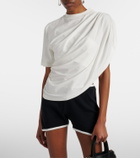 Courrèges Ruched asymmetric cotton jersey T-shirt