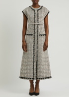 Huishan Zhang Whitney Bead-embellished Tweed Midi Dress Black
