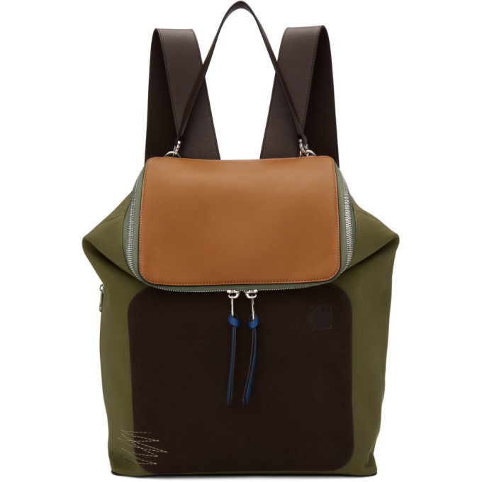 Loewe Goya Backpack Grained Calfskin In Blue