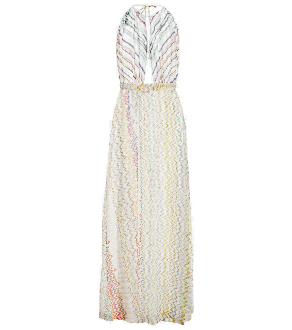 Missoni Mare Zig-zag one-shoulder maxi dress Missoni Mare