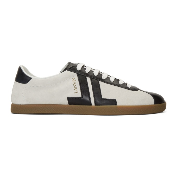 Photo: Lanvin Off-White and Black Dual Material JL Sneakers