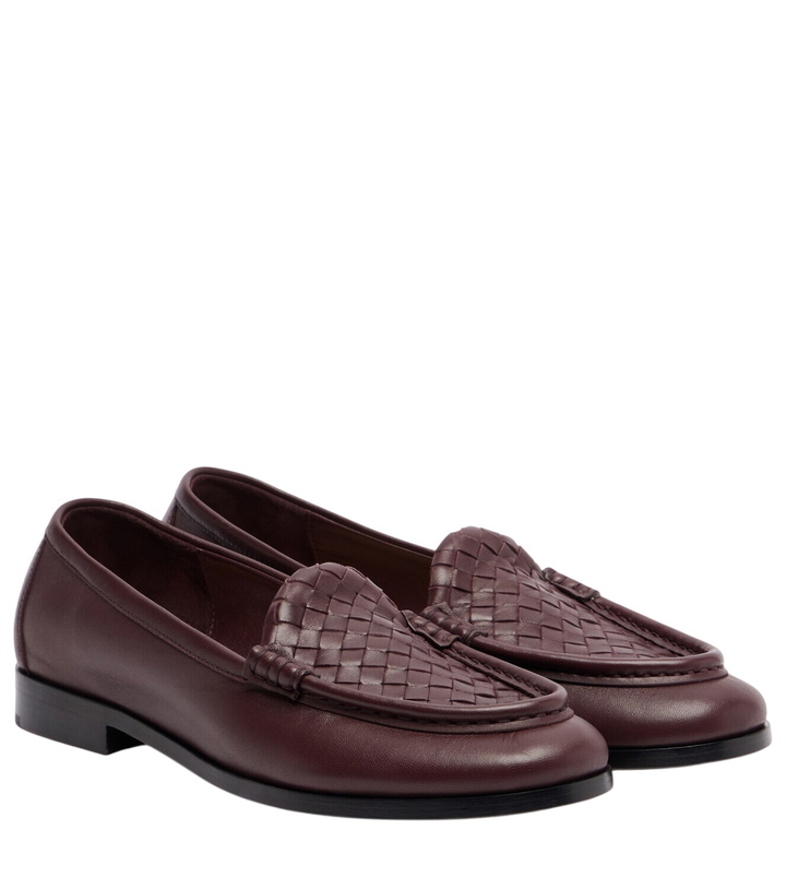 Photo: Bottega Veneta Silenzio Intrecciato leather loafers