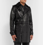 SAINT LAURENT - Leather Trench Coat - Black