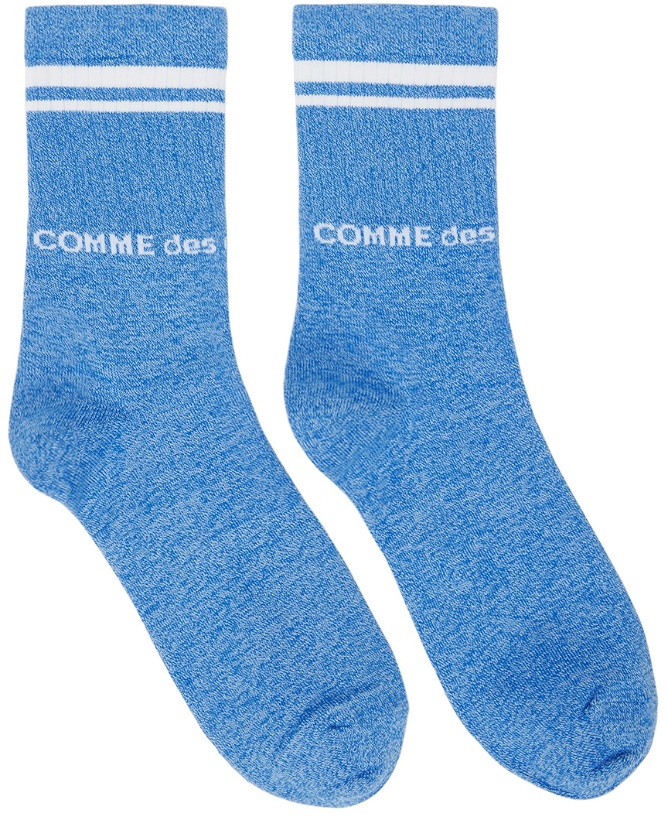 Photo: Comme des Garçons Homme Plus Blue Logo Socks