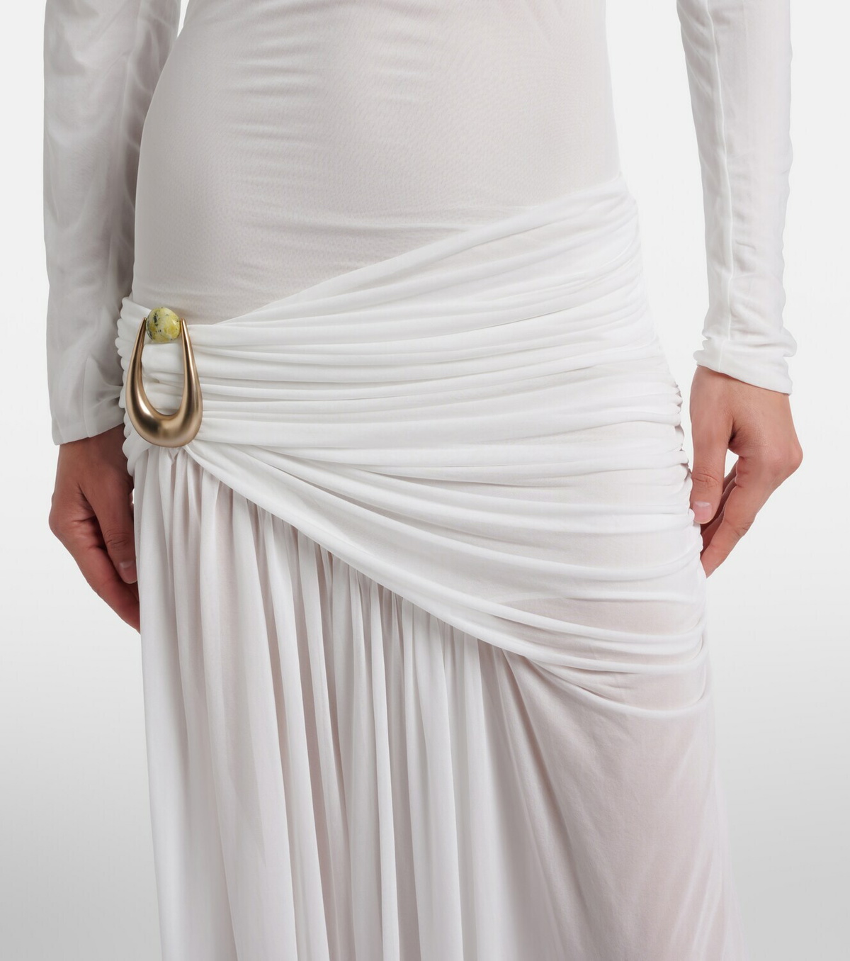 Christopher Esber Stone Pin draped jersey gown