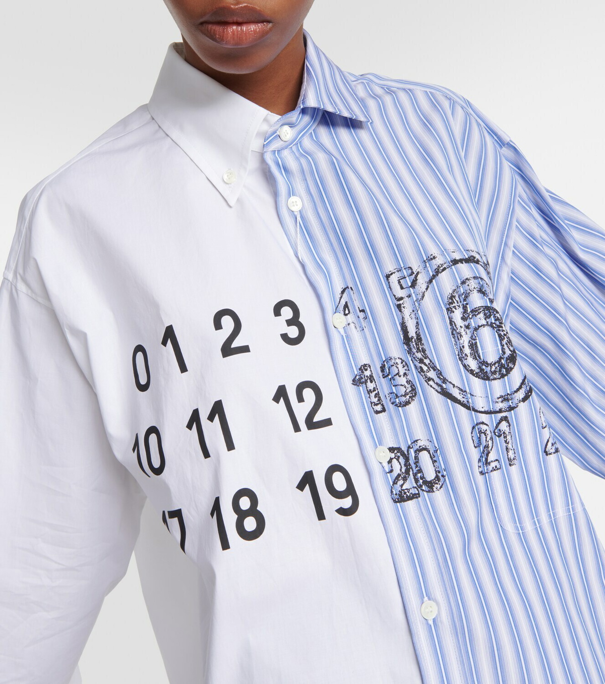 MM6 Maison Margiela Logo cotton poplin shirt