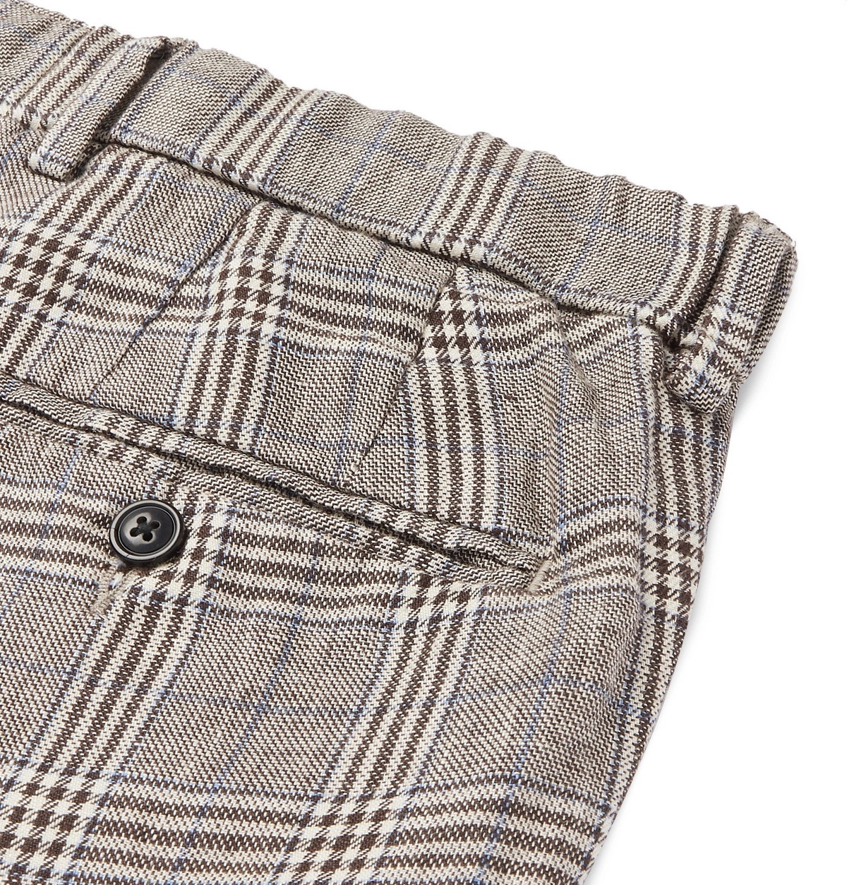Todd Snyder - Grey Slim-Fit Checked Linen Trousers - Gray