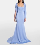 Alex Perry Caped crêpe satin gown