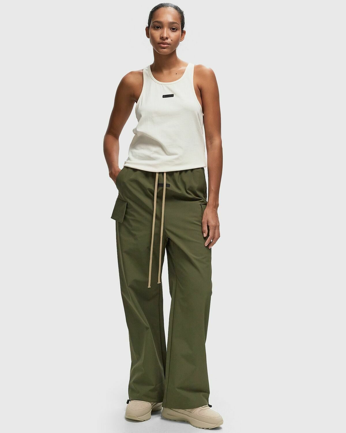 Fear Of God Essentials Tri Blend Tank Top Beige Tops & Tanks