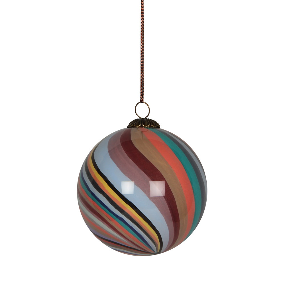 Handpainted Bauble - Multistripe