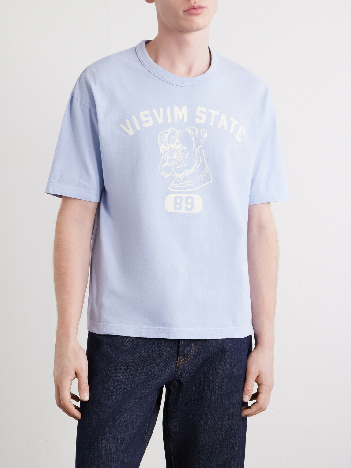 Visvim - Jumbo Printed Cotton-Jersey T-Shirt - Blue