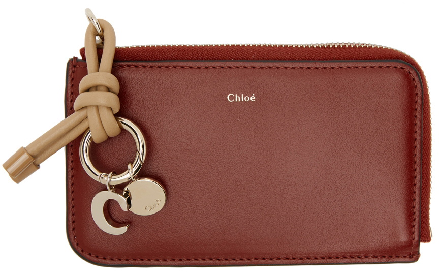 Chloé Red Small Alphabet Card Holder Chloe