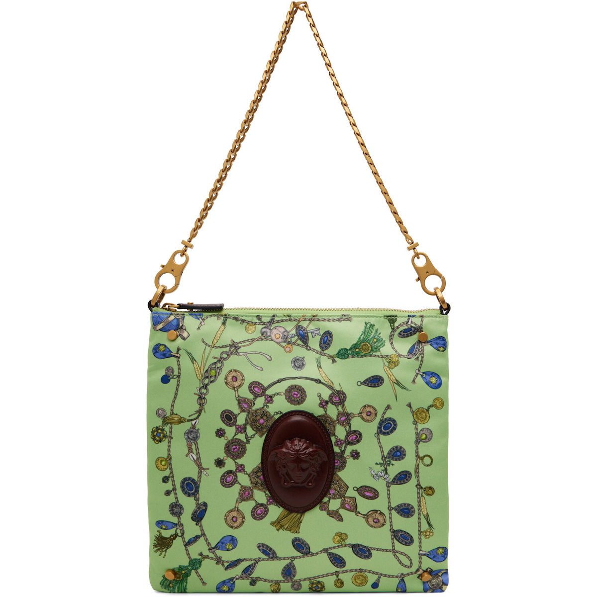 Versace Green Cabine Printed Duchesse Bag