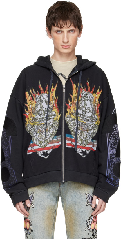Photo: Who Decides War Black Engulfed Memories Zip Up Hoodie
