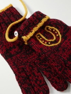 BODE - Embroidered Merino Wool Gloves - Red