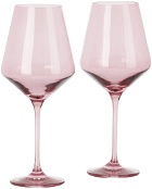 Estelle Colored Glass Pink Wine Glasses, 16.5 oz