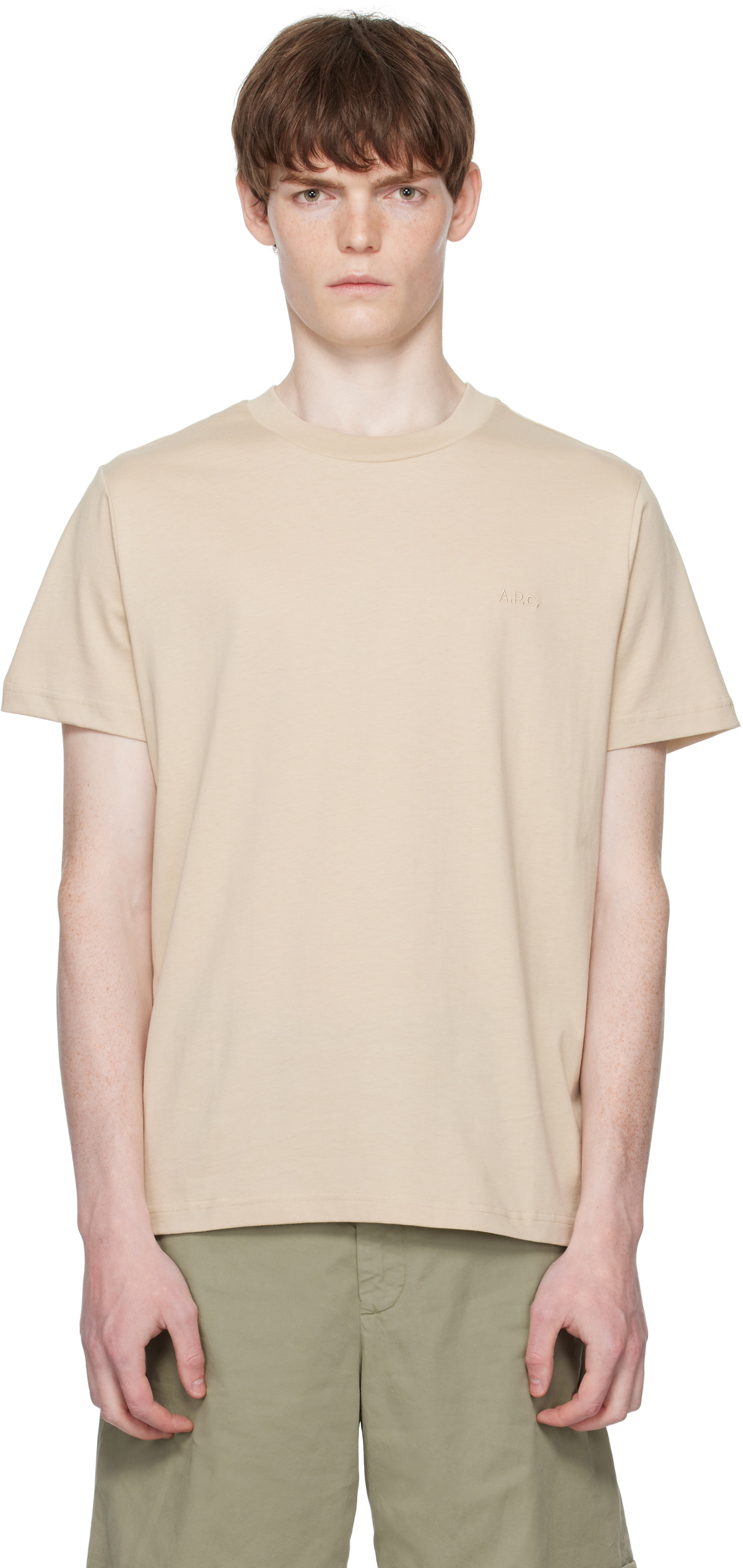 A.P.C. Men's Auguste Nature Logo T-Shirt in White A.P.C.
