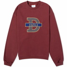 Drole de Monsieur Men's Drôle de Monsieur Tartan Logo Crew Sweat in Wine