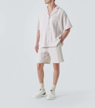 Givenchy Plage striped cotton-blend terry bowling shirt