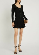 Loveshackfancy Willany Pointelle Knit Mini Skirt Black