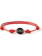 TATEOSSIAN - Waxed-Cord, Stainless Steel and Carbon Bracelet - Red