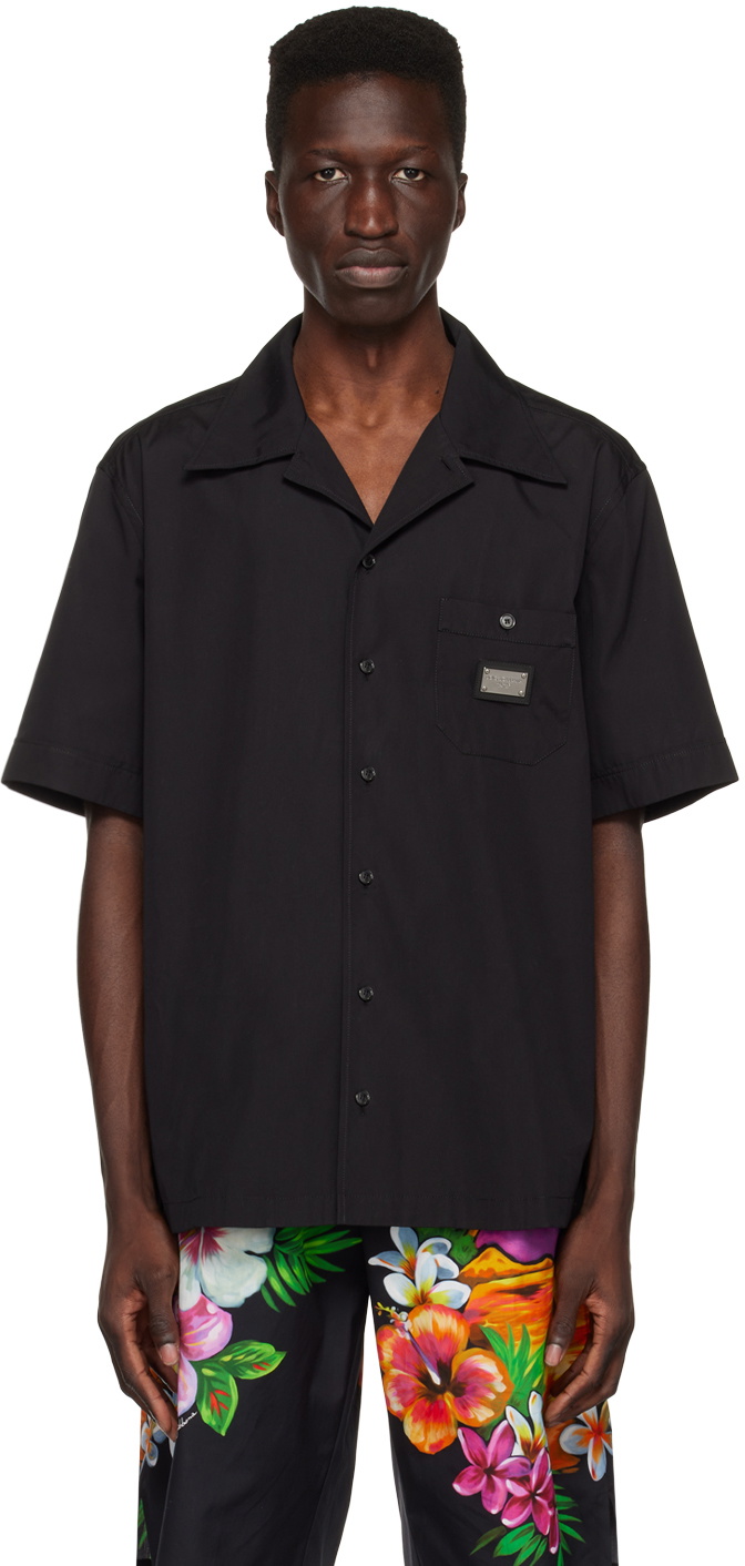 Dolce & Gabbana Black Plaque Shirt Dolce & Gabbana