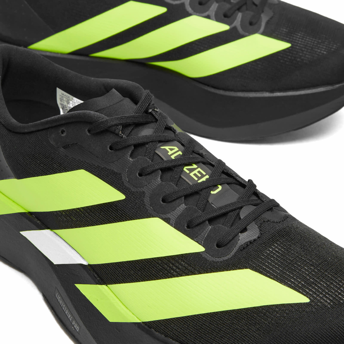 Adidas Running Men's Adidas Adizero Evo SL M in Black/Lucid Lemon/Iron Metallic