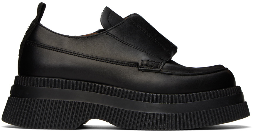 GANNI Black Wallaby Creeper Zip Loafers GANNI