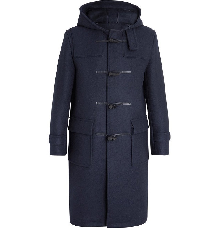 Photo: Mackintosh - Leather-Trimmed Felted Wool Duffle Coat - Men - Navy