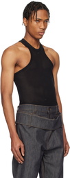 Courrèges Black Scuba Mesh Tank Top
