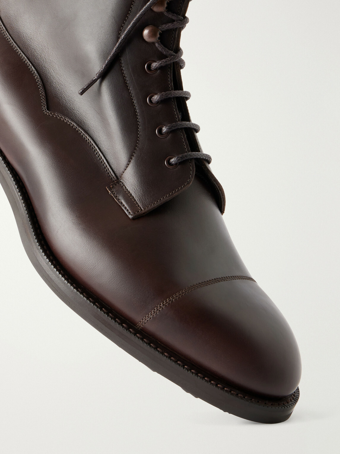 Edward Green - Galway Cap-Toe Leather Boots - Brown