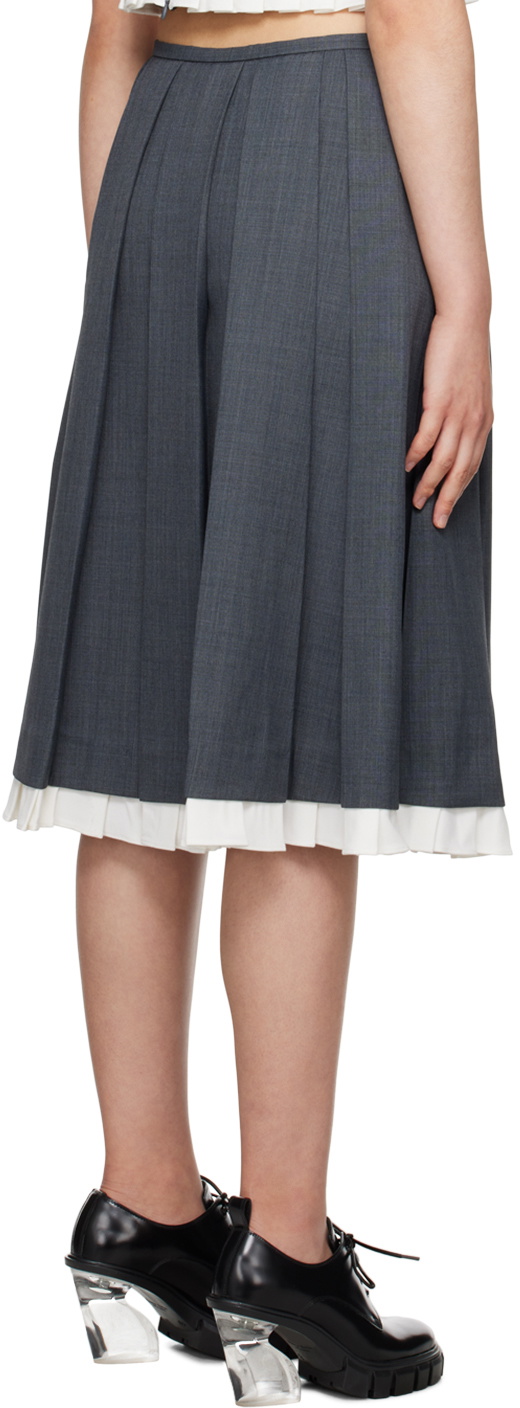 Shushu/Tong Gray Pleated Maxi Skirt