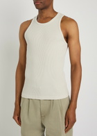 Agolde Viggo Ribbed Cotton Tank top Light Grey