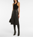 Yves Salomon - Leather midi skirt