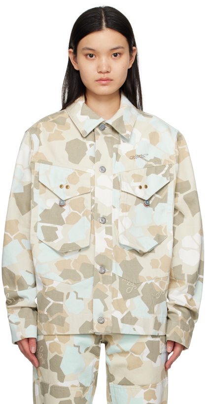 Photo: Objects IV Life Beige & Blue Camouflage Denim Jacket