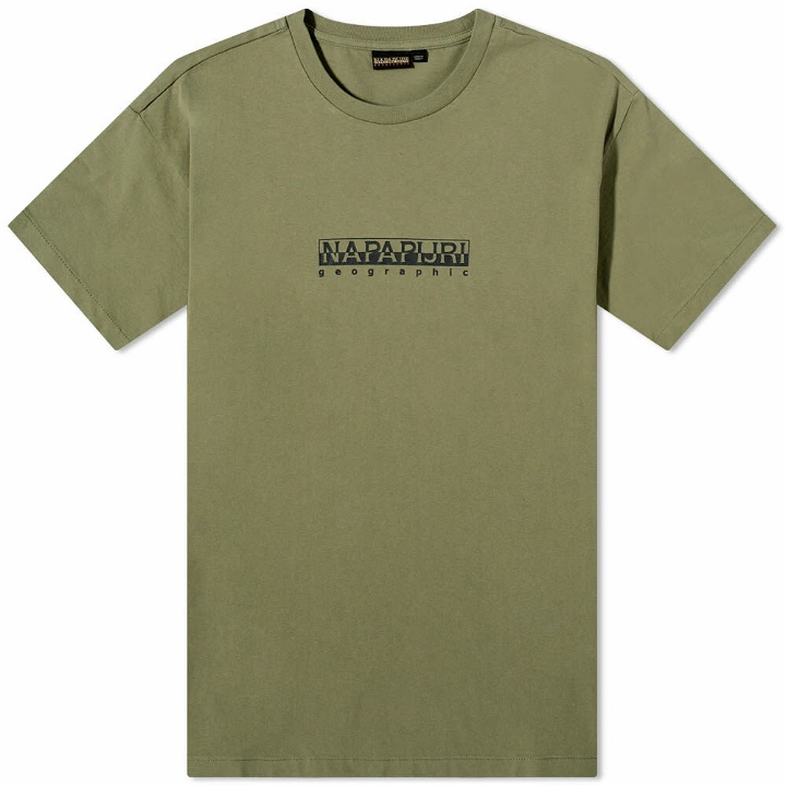 Photo: Napapijri Men's Sox Box T-Shirt in Green Lichen