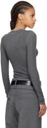 Fax Copy Express Gray 'The Round Neck' Long Sleeve T-Shirt