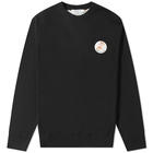 Maison Kitsuné x Olympia Le Tan Flower Fox Patch Crew Knit in Black