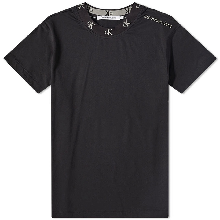 Photo: Calvin Klein Men's Logo Jacquard T-Shirt in Ck Black