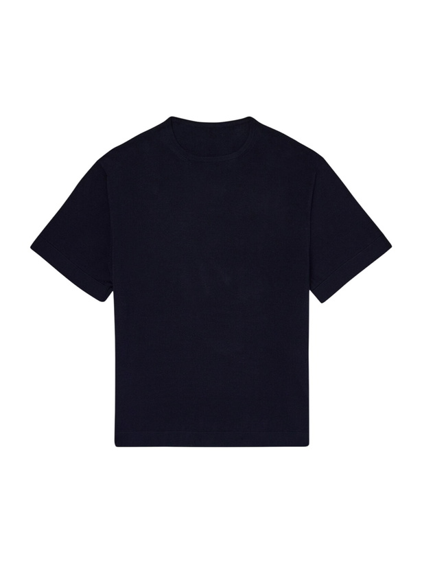 Photo: Stòffa - Knitted Cotton T-Shirt - Blue