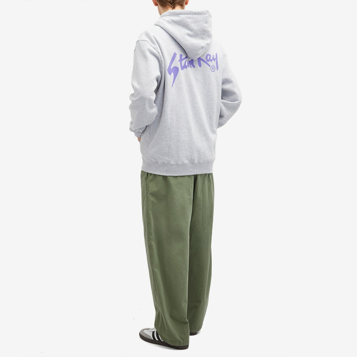 Stan Ray Men's OG Logo Zip Hoodie in Grey Marl/Navy