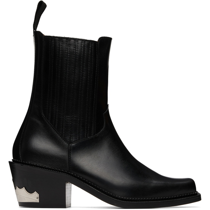 Photo: Toga Virilis Black Hard Leather Chelsea Boots