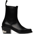 Toga Virilis Black Hard Leather Chelsea Boots