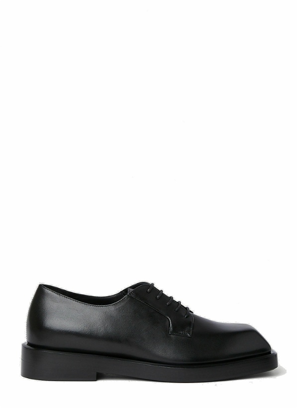 Photo: Versace - Square Toe Derby Shoes in Black