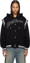 Off-White Black Fleece 00 Varsity Bomber Jacket