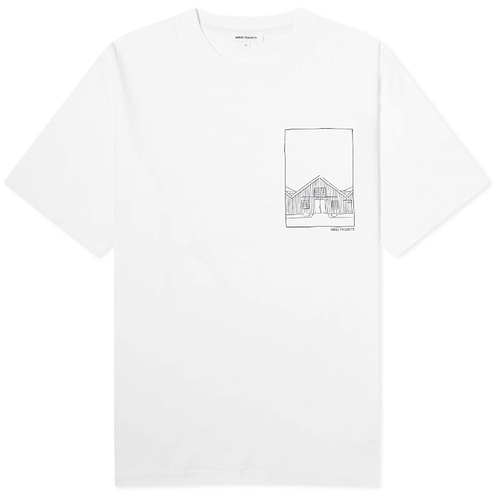 Photo: Norse Projects Men's Johannes Kanonbadsvej Print T-Shirt in White
