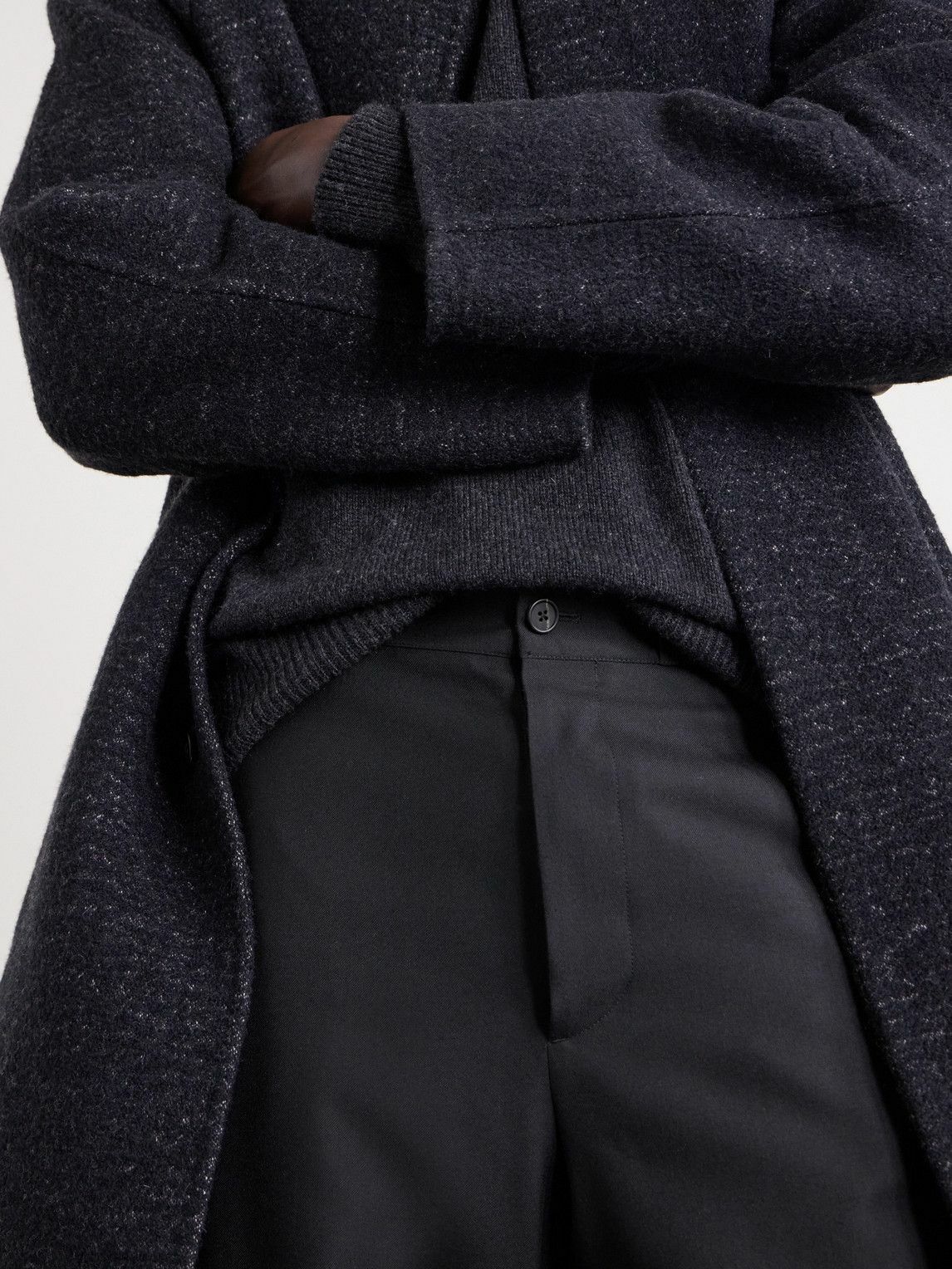 The Row - Ottis Straight-Leg Virgin Wool-Flannel Trousers - Black