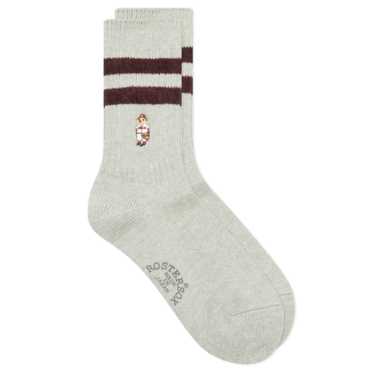 Rostersox 84 Bear Socks in Burgundy